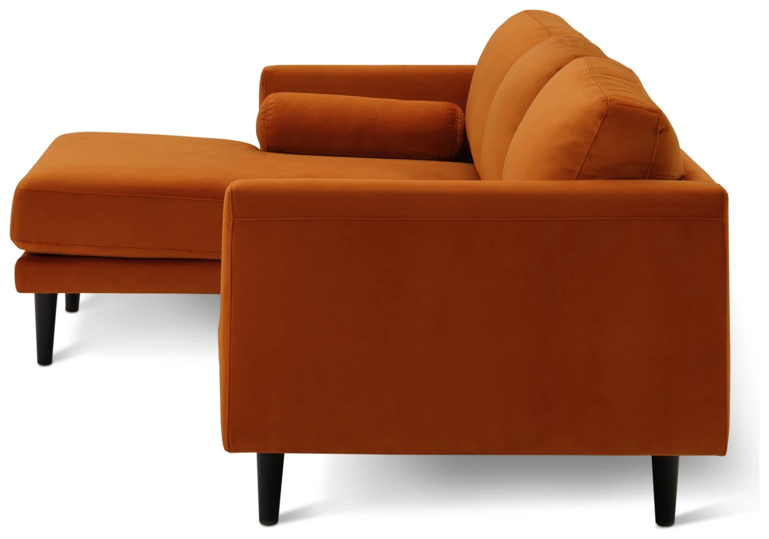 Habitat Jacob Velvet Left Hand Corner Sofa - Orange 4 Habitat Jacob Velvet Left Hand Corner Sofa - Orange - Image 4