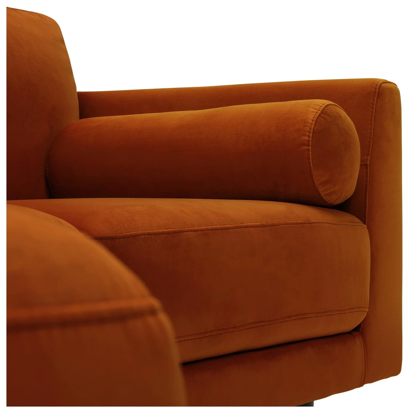 Habitat Jacob Velvet Left Hand Corner Sofa - Orange 6 Habitat Jacob Velvet Left Hand Corner Sofa - Orange - Image 6