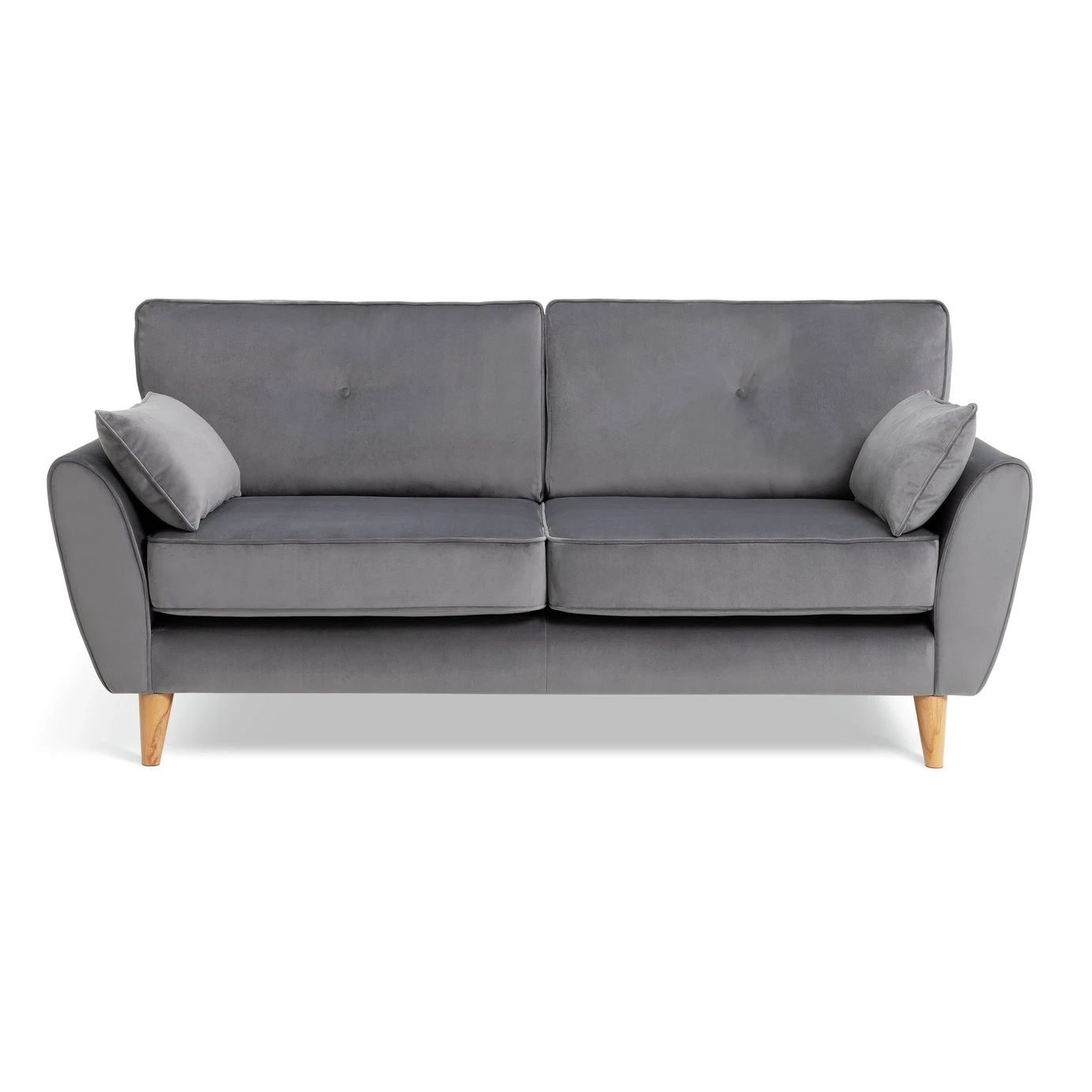 Habitat Iris Fabric 3 Seater Sofa - Grey 1 Habitat Iris Fabric 3 Seater Sofa - Grey