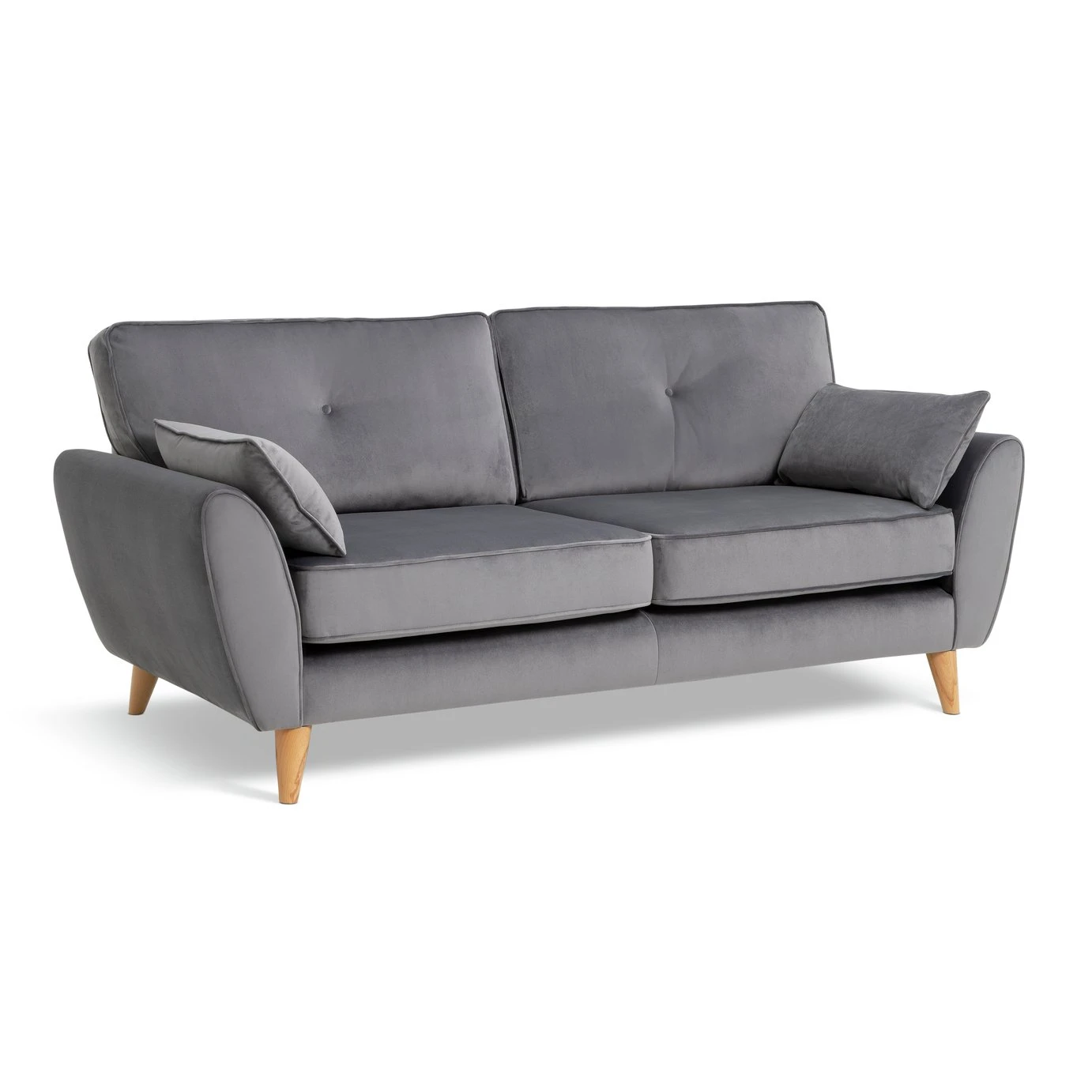 Habitat Iris Fabric 3 Seater Sofa - Grey 4 Habitat Iris Fabric 3 Seater Sofa - Grey - Image 4