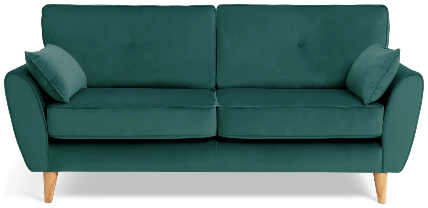 Habitat Iris Fabric 3 Seater Sofa - Teal 1 Habitat Iris Fabric 3 Seater Sofa - Teal