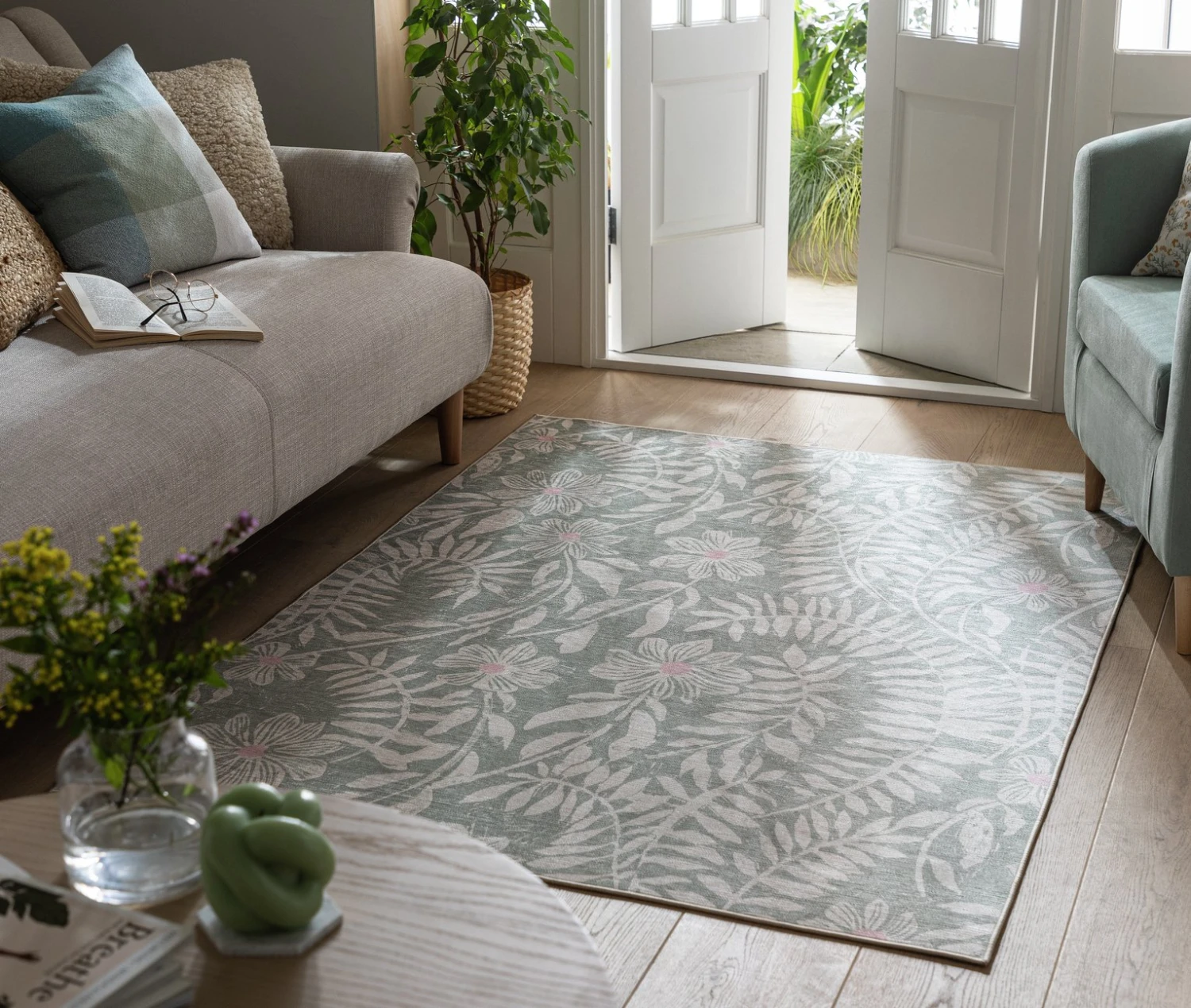 Habitat Herbalist Floral Rug - 120X170cm - Multicoloured 2 Habitat Herbalist Floral Rug - 120X170cm - Multicoloured - Image 2