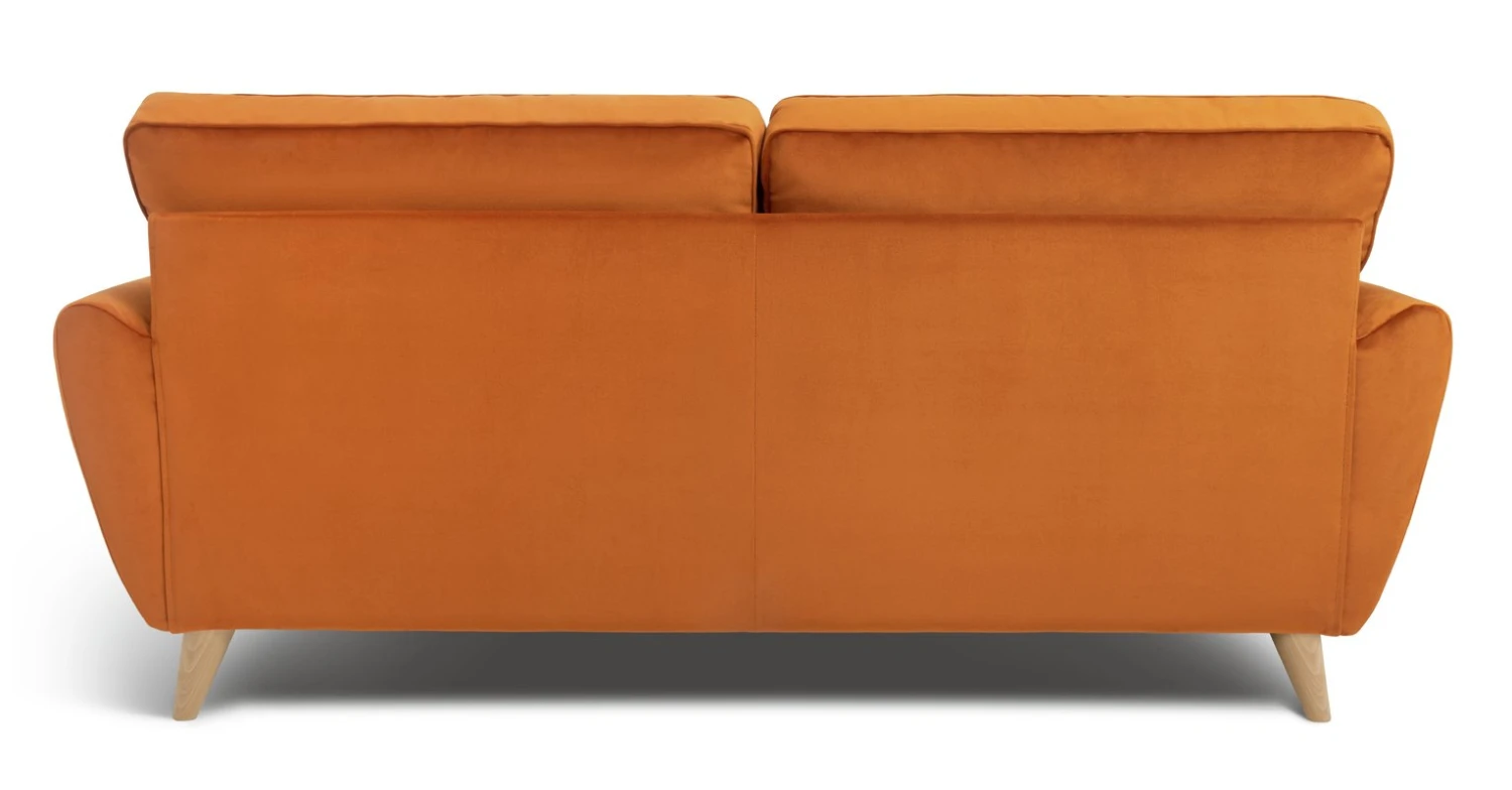 Habitat Isla 3 Seater Velvet Sofa - Orange 5 Habitat Isla 3 Seater Velvet Sofa - Orange - Image 5