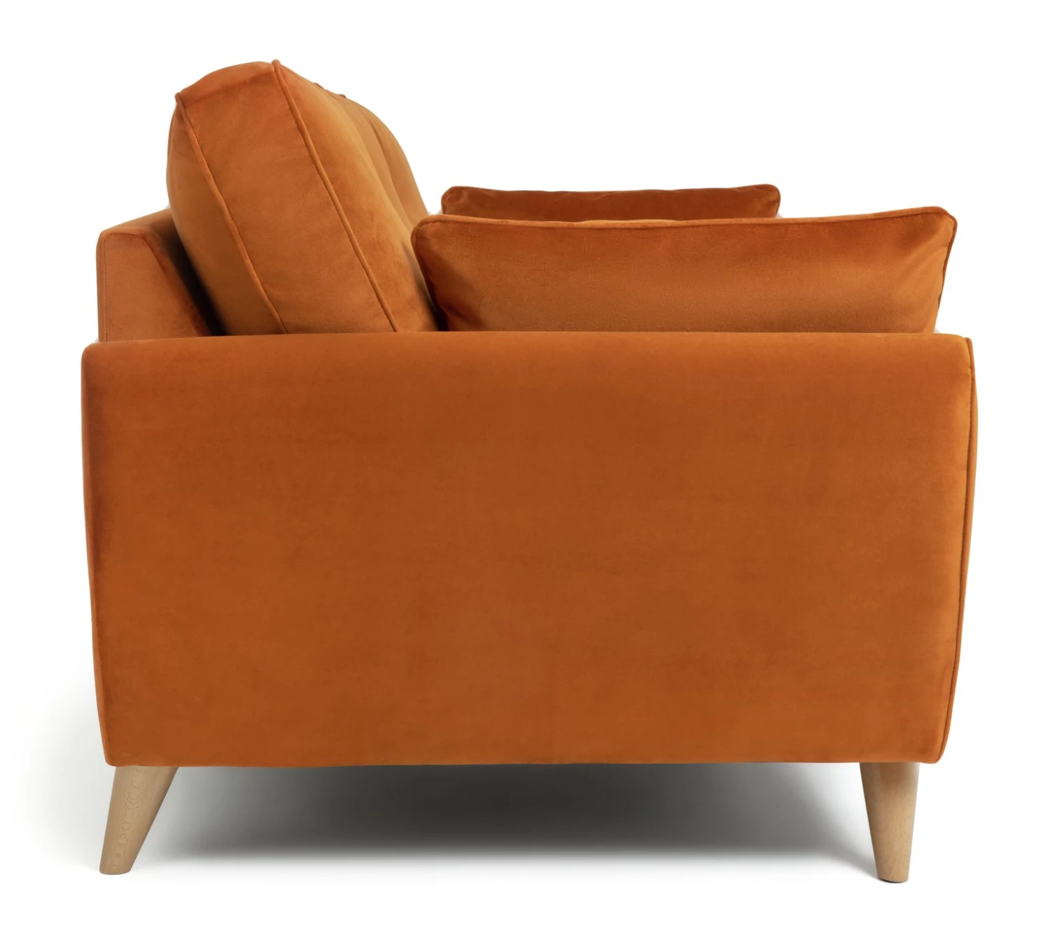 Habitat Isla 3 Seater Velvet Sofa - Orange 6 Habitat Isla 3 Seater Velvet Sofa - Orange - Image 6