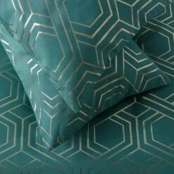 Habitat Geo Jacquard Teal Bedding Set - Double -Habitat Store 3036734 R Z002C