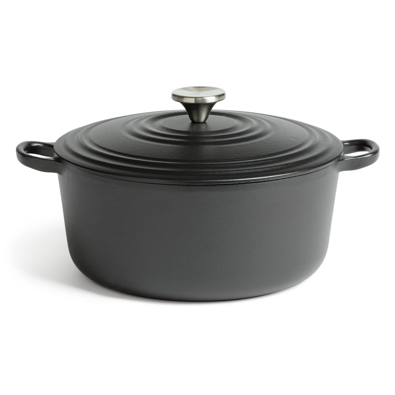 Habitat 5.3 Litre Cast Iron Casserole Dish - Black 1 Habitat 5.3 Litre Cast Iron Casserole Dish - Black