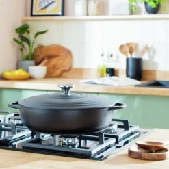 Habitat 4 Litre Shallow Cast Iron Casserole Dish - Black -Habitat Store 3065482 R Z002C