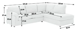 Habitat Florence Fabric Right Hand Corner Chaise Sofa- Cream -Habitat Store 3087477 R E001