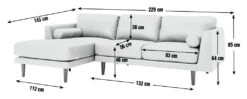 Habitat Jackson Leather Left Corner Chaise Sofa - Tan -Habitat Store 3102486 R E001