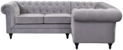 Habitat Chesterfield Velvet Left Hand Corner Sofa-Light Grey -Habitat Store 3106633 R Z003A