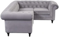 Habitat Chesterfield Velvet Left Hand Corner Sofa-Light Grey -Habitat Store 3106633 R Z004A