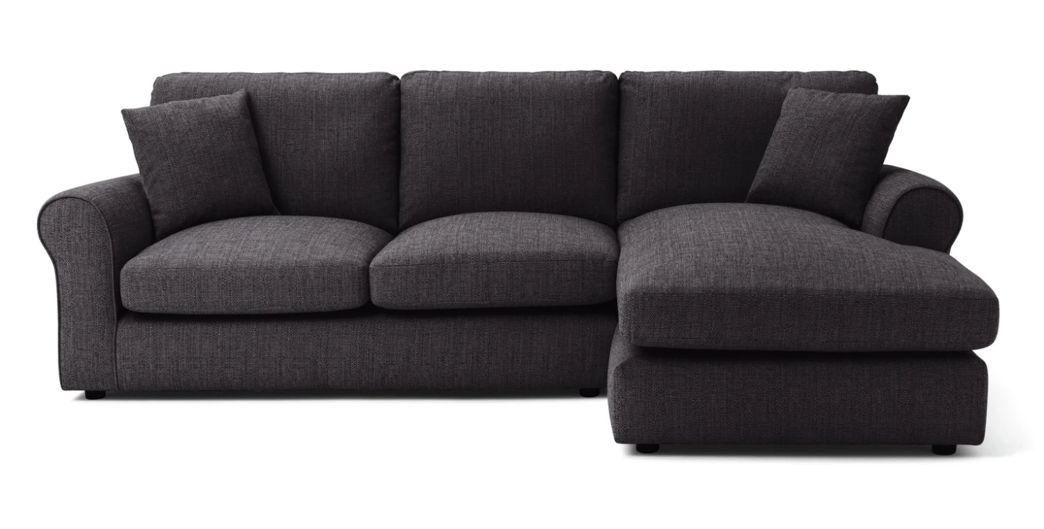 Habitat Lisbon Fabric Right Hand Corner Chaise Sofa-Charcoal 5 Habitat Lisbon Fabric Right Hand Corner Chaise Sofa-Charcoal - Image 5