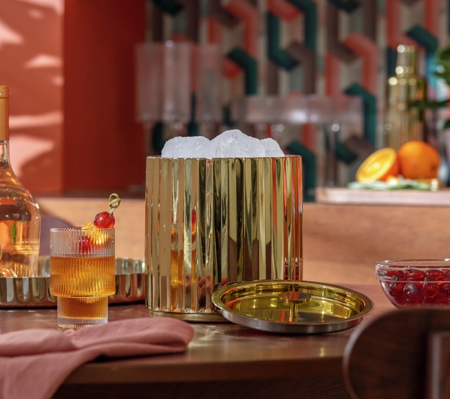 Habitat Gold Tone Ice Bucket 2 Habitat Gold Tone Ice Bucket - Image 2