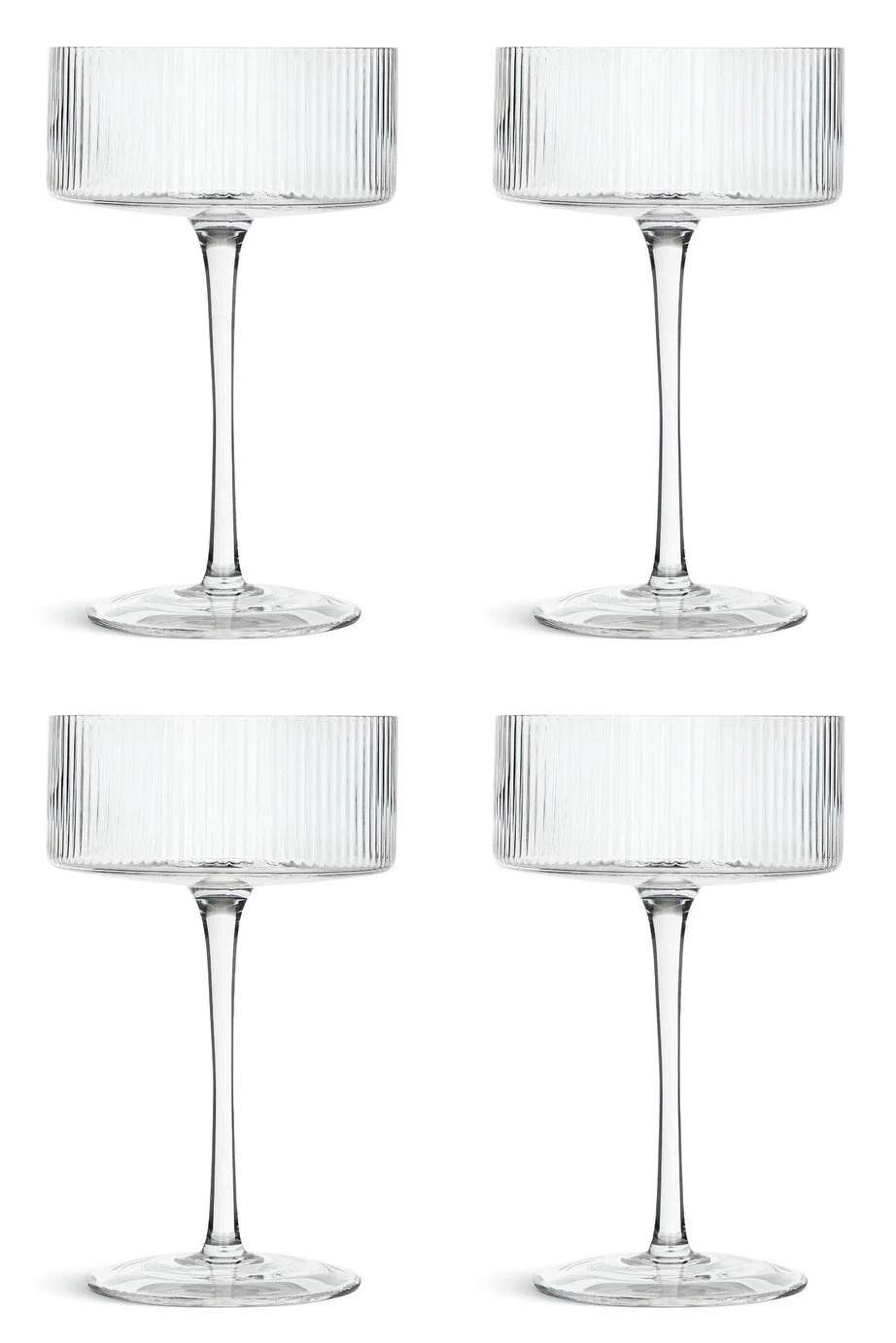 Habitat Ribbed Set Of 4 Champagne Coupe Glasses 1 Habitat Ribbed Set Of 4 Champagne Coupe Glasses