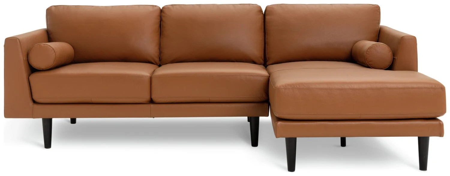 Habitat Jackson Leather Right Corner Chaise Sofa - Tan 6 Habitat Jackson Leather Right Corner Chaise Sofa - Tan - Image 6