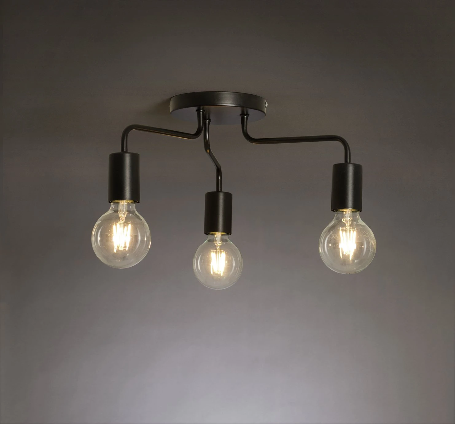 Habitat Rayner Steel 3 Light LED Flush Ceiling Light - Black 3 Habitat Rayner Steel 3 Light LED Flush Ceiling Light - Black - Image 3