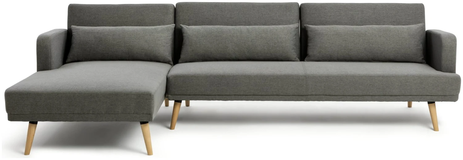 Habitat Andy Left Corner Fabric Clic Clac Sofa Bed - Grey 1 Habitat Andy Left Corner Fabric Clic Clac Sofa Bed - Grey