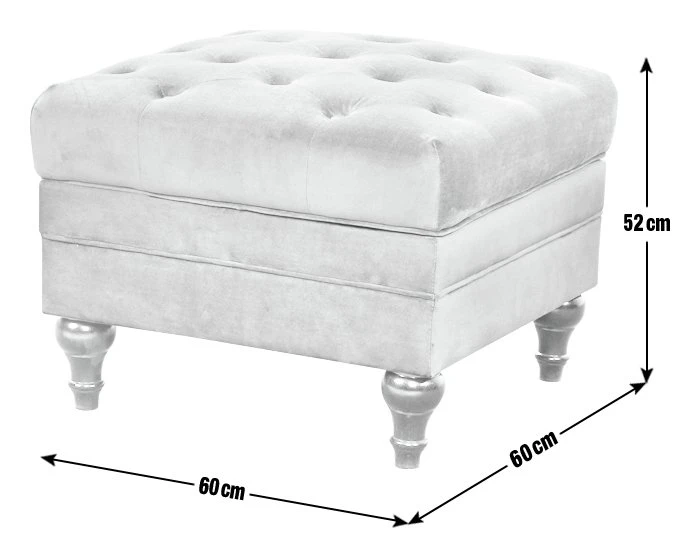 Habitat Chesterfield Velvet Storage Footstool - Blue 3 Habitat Chesterfield Velvet Storage Footstool - Blue - Image 3