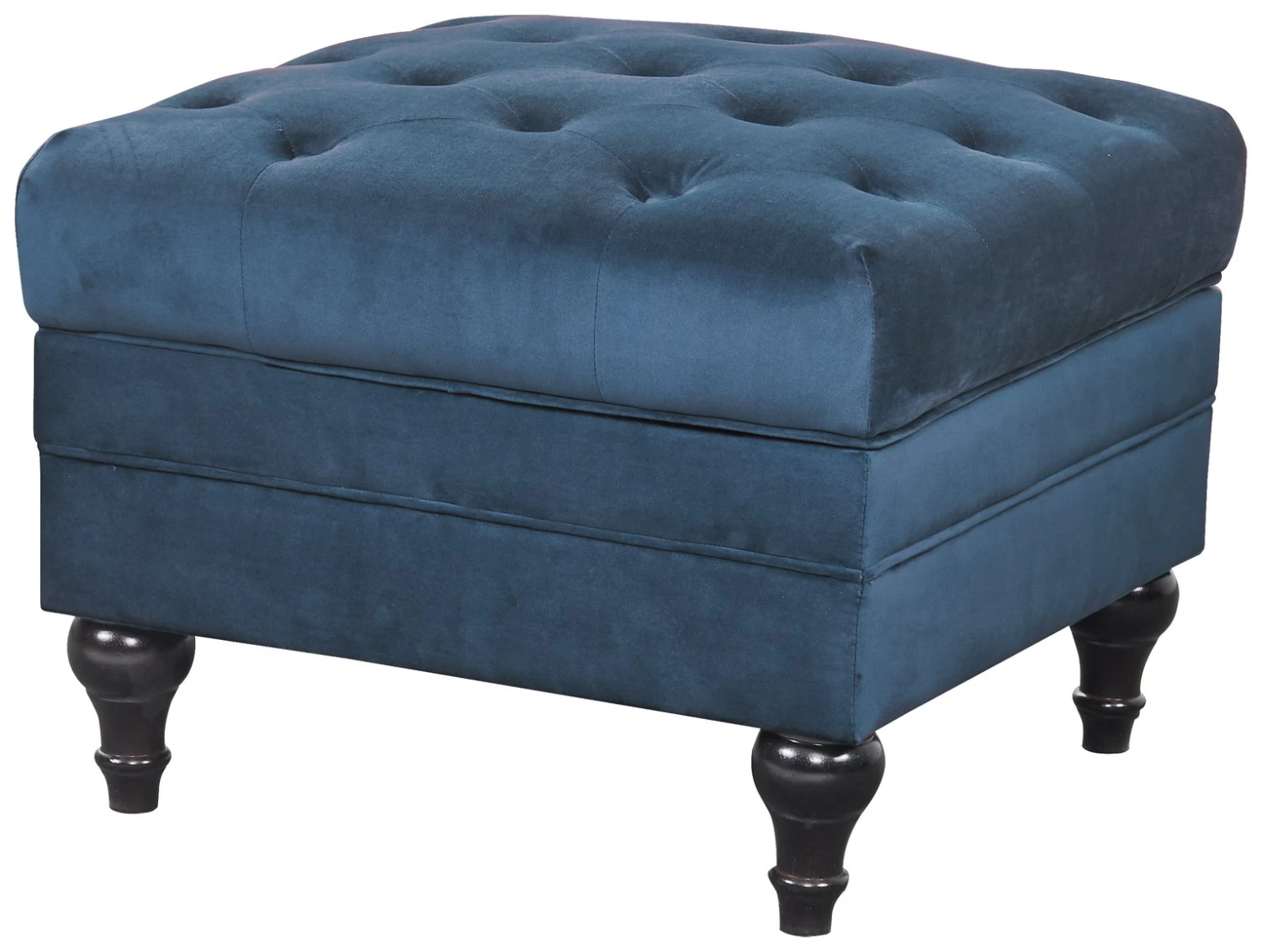 Habitat Chesterfield Velvet Storage Footstool - Blue 1 Habitat Chesterfield Velvet Storage Footstool - Blue