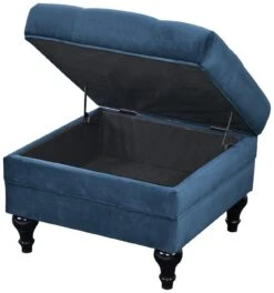 Habitat Chesterfield Velvet Storage Footstool - Blue 10 Habitat Chesterfield Velvet Storage Footstool - Blue -Habitat Store 3369683 R Z003A
