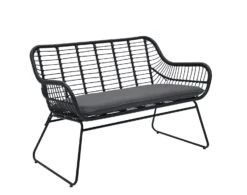 Habitat Ross Rattan Effect Garden Bench - Black 8 Habitat Ross Rattan Effect Garden Bench - Black -Habitat Store 3425541 R Z002A