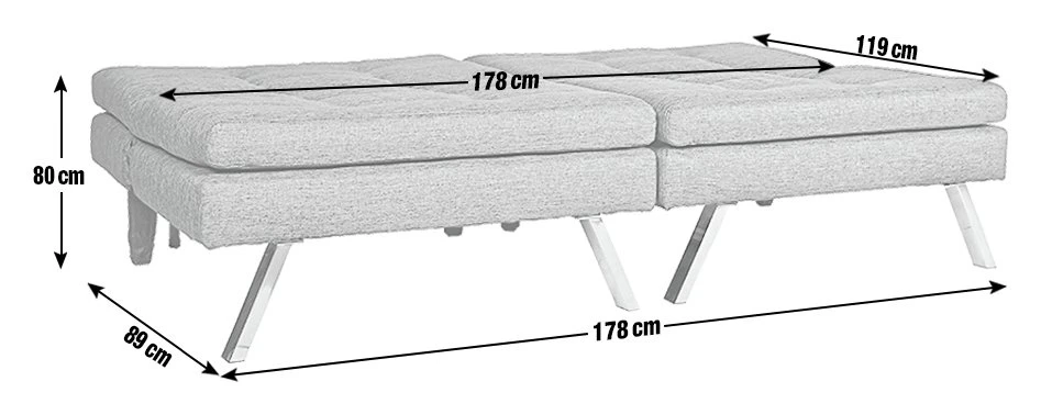 Habitat Duo 2 Seater Clic Clac Sofa Bed - Charcoal 4 Habitat Duo 2 Seater Clic Clac Sofa Bed - Charcoal - Image 4