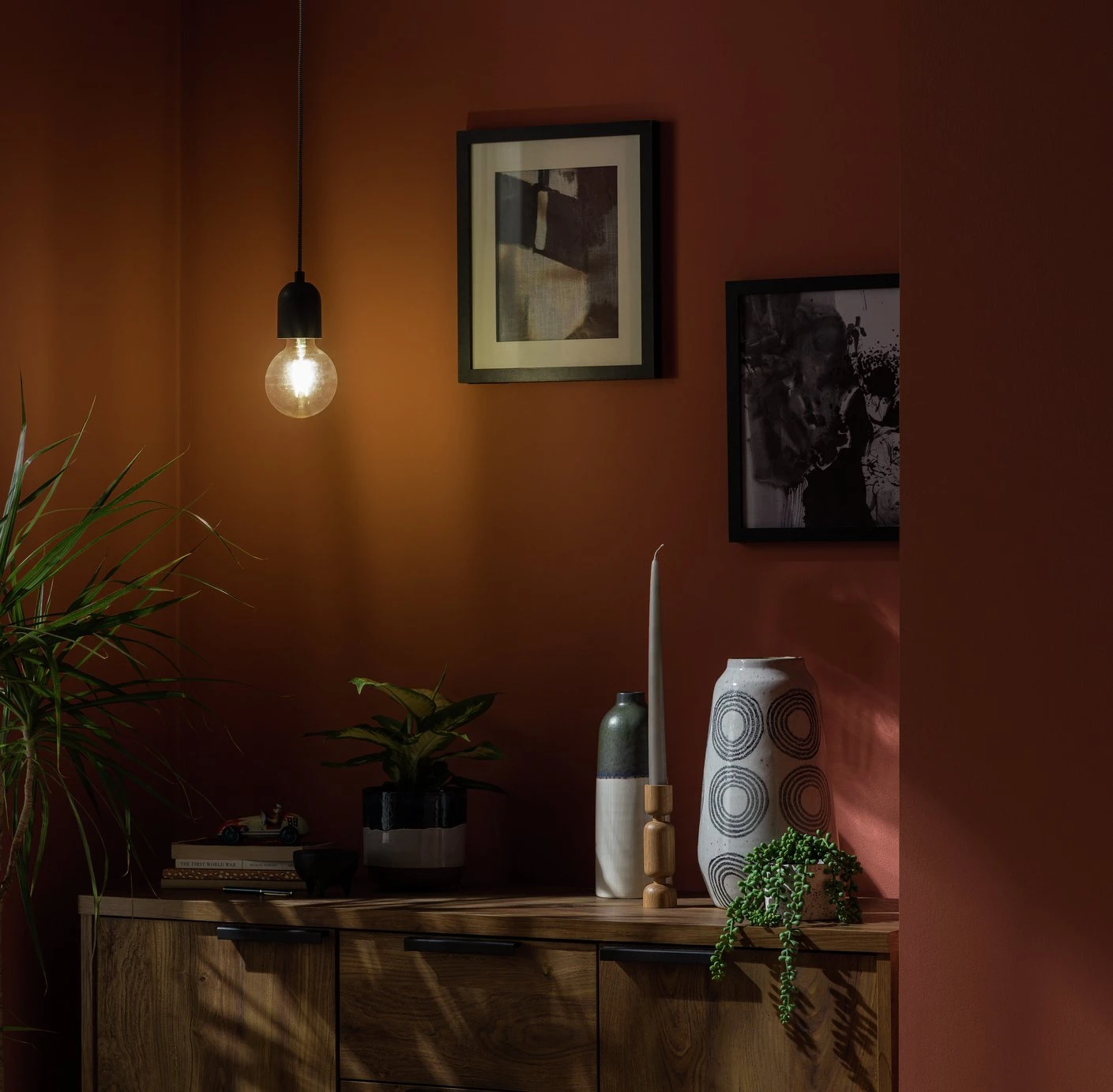 Habitat Pendant Ceiling Light - Matte Black & Herringbone 6 Habitat Pendant Ceiling Light - Matte Black & Herringbone - Image 6