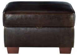 Habitat Salisbury Leather Storage Footstool - Chocolate -Habitat Store 3458673 R Z015A