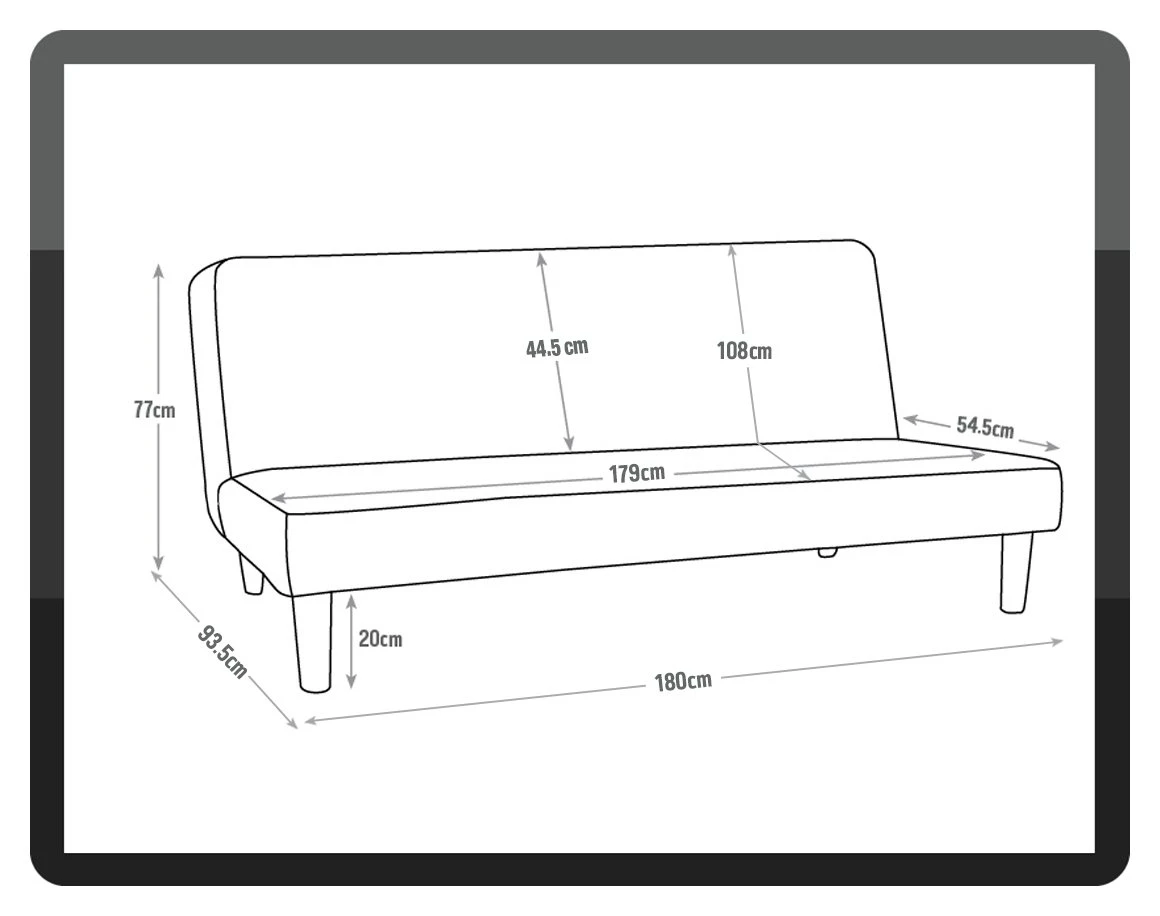 Habitat Patsy 2 Seater Clic Clac Sofa Bed - Charcoal 7 Habitat Patsy 2 Seater Clic Clac Sofa Bed - Charcoal - Image 7