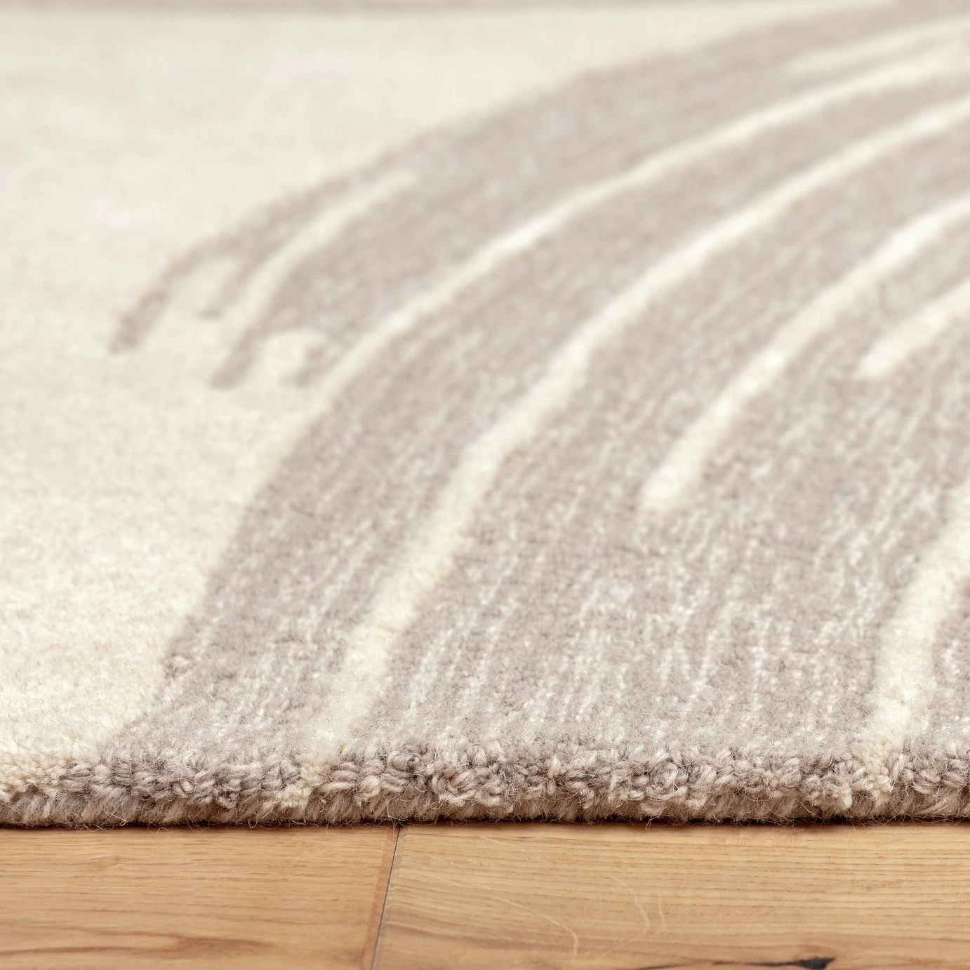 Habitat Hand Tufted Wool & Cotton Rug - Natural -120X170cm 4 Habitat Hand Tufted Wool & Cotton Rug - Natural -120X170cm - Image 4