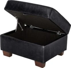 Habitat Salisbury Leather Storage Footstool - Black 9 Habitat Salisbury Leather Storage Footstool - Black -Habitat Store 3654666 R Z003A