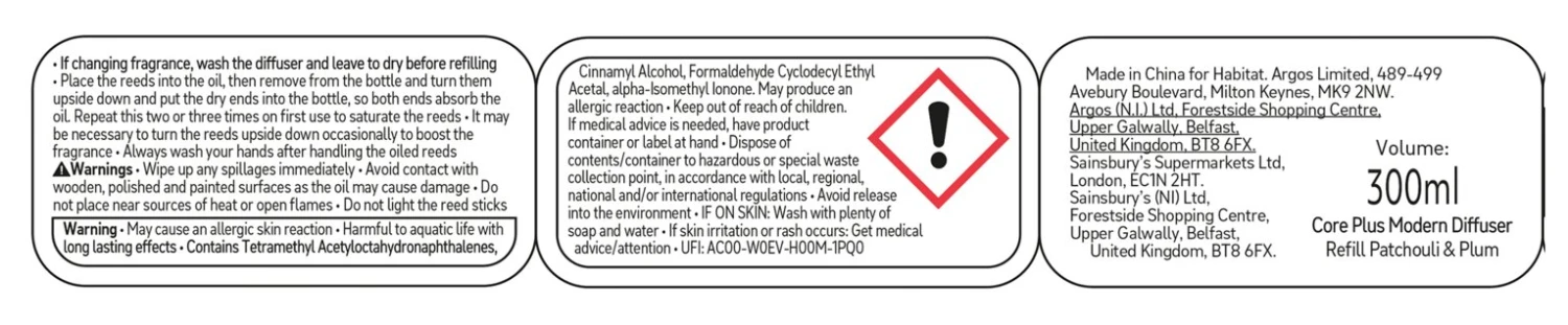 Habitat 300ml Diffuser Refill - Patchouli & Plum 3 Habitat 300ml Diffuser Refill - Patchouli & Plum - Image 3