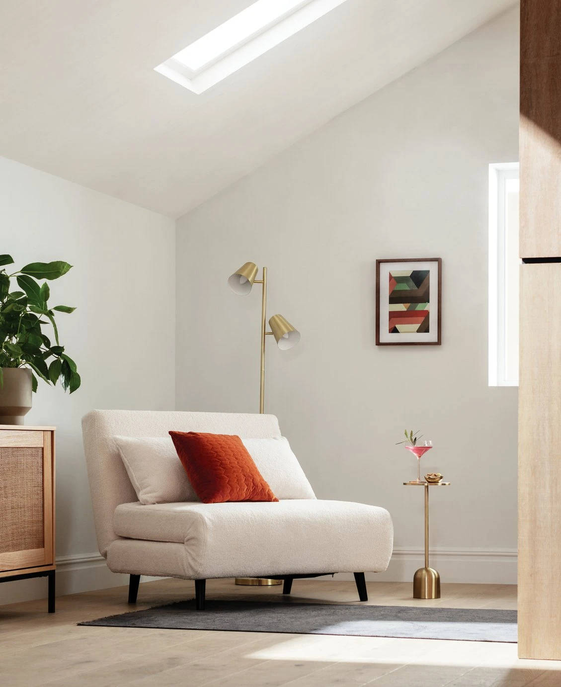 Habitat Roma Small Double Boucle Chairbed - Cream 7 Habitat Roma Small Double Boucle Chairbed - Cream - Image 7