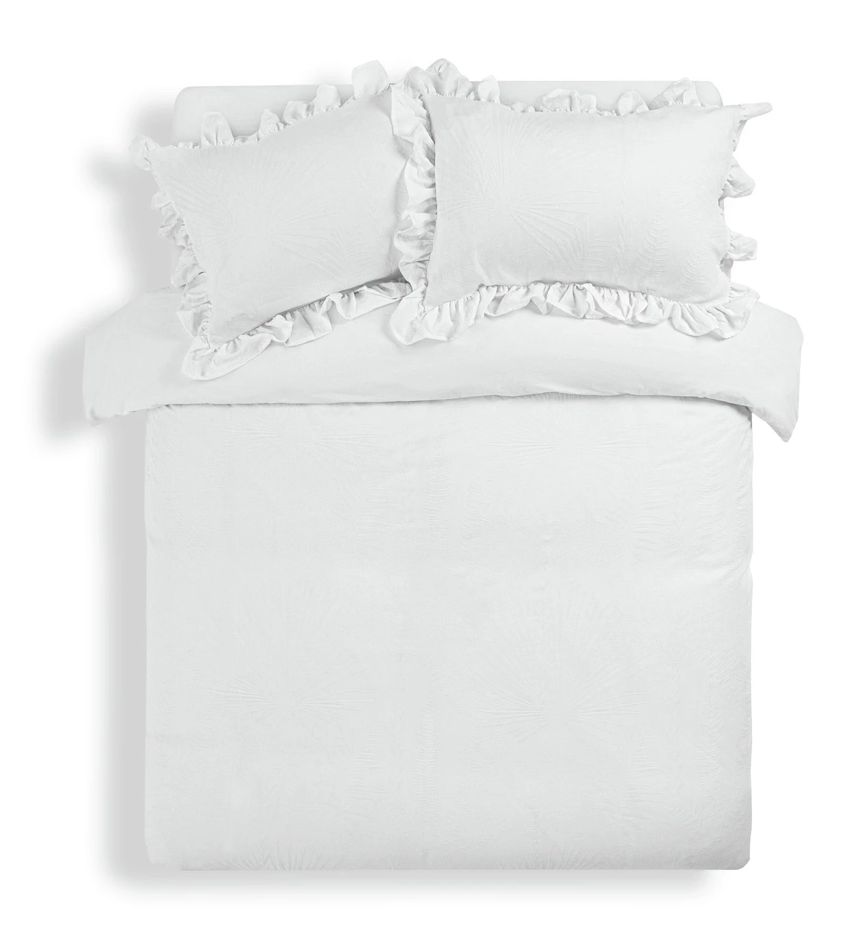 Habitat Cotton 180TC Leaf Matelasse White Bedding - Double 3 Habitat Cotton 180TC Leaf Matelasse White Bedding - Double - Image 3