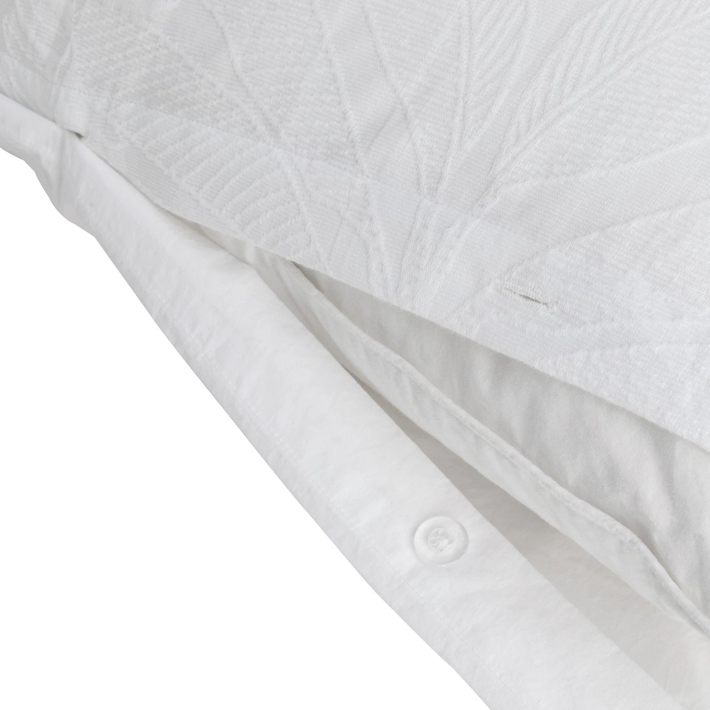 Habitat Cotton 180TC Leaf Matelasse White Bedding - Double 5 Habitat Cotton 180TC Leaf Matelasse White Bedding - Double - Image 5