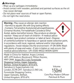 Habitat 150ml Scented Diffuser - Patchouli & Plum -Habitat Store 4336990 R Z011A