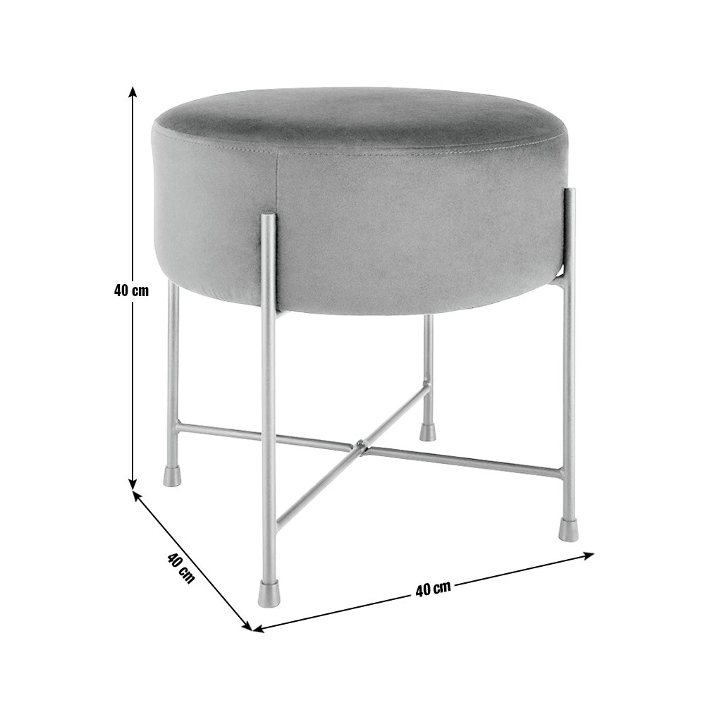 Habitat Jax Velvet Footstool - Navy 3 Habitat Jax Velvet Footstool - Navy - Image 3