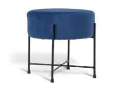 Habitat Jax Velvet Footstool - Navy 7 Habitat Jax Velvet Footstool - Navy -Habitat Store 4350983 R Z002A