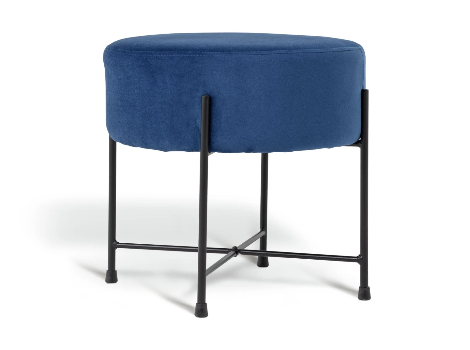 Habitat Jax Velvet Footstool - Navy 4 Habitat Jax Velvet Footstool - Navy - Image 4