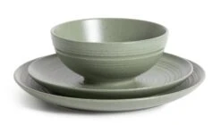 Habitat Textured Ripple 12 Piece Stoneware Dinner Set - Sage -Habitat Store 4353492 R Z002A