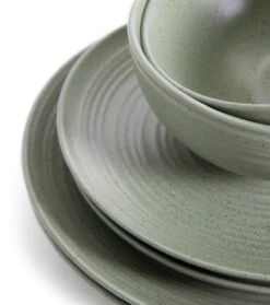 Habitat Textured Ripple 12 Piece Stoneware Dinner Set - Sage -Habitat Store 4353492 R Z005A