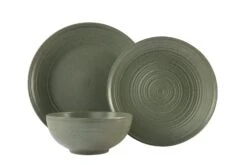 Habitat Textured Ripple 12 Piece Stoneware Dinner Set - Sage -Habitat Store 4353492 R Z007A