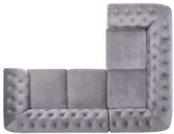Habitat Chesterfield Right Hand Corner Sofa-Light Grey -Habitat Store 4468916 R Z006A