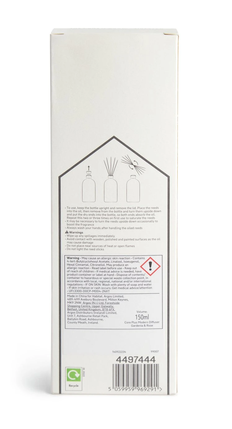 Habitat 150ml Scented Diffuser - Gardenia & Rose 4 Habitat 150ml Scented Diffuser - Gardenia & Rose - Image 4