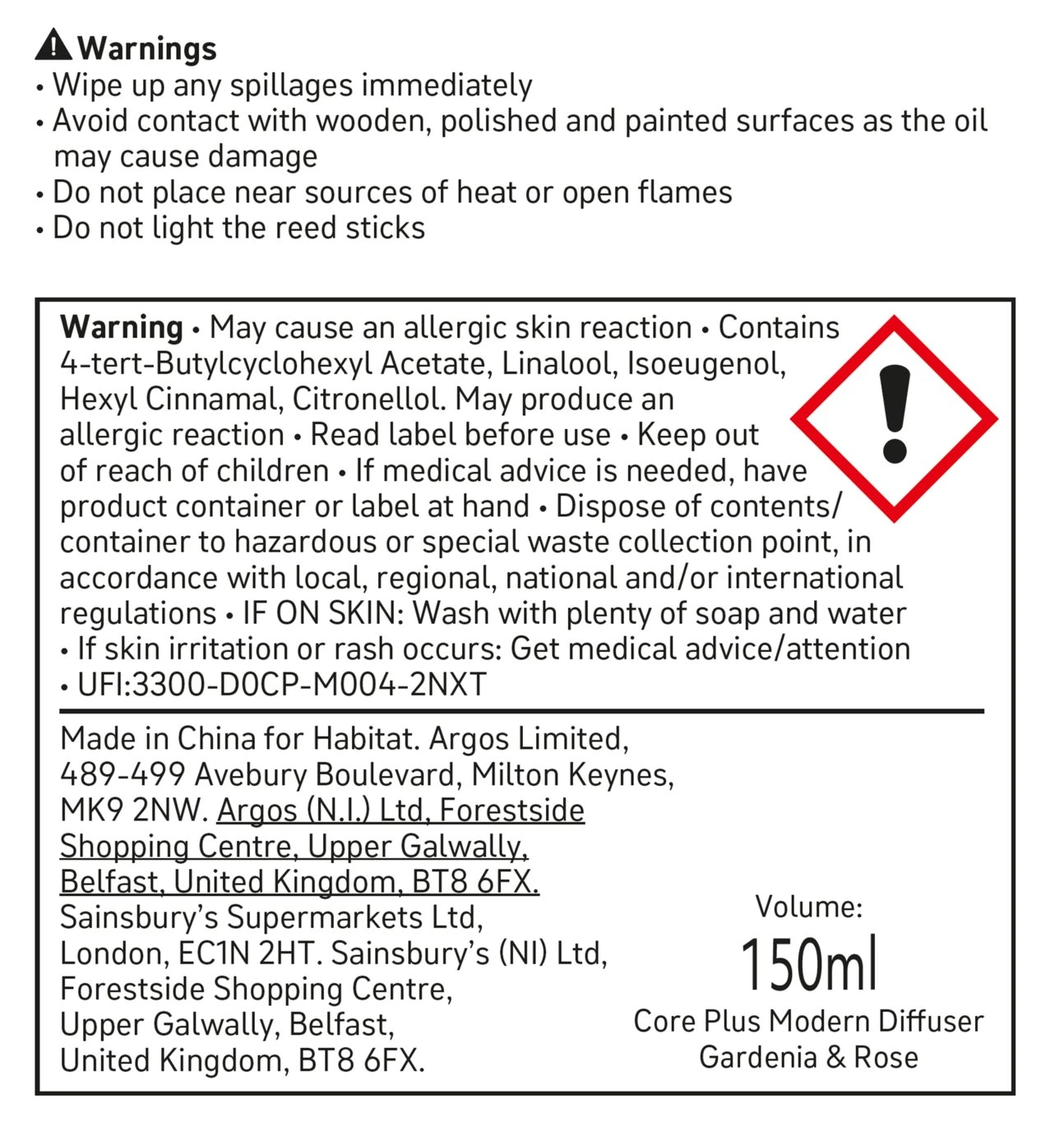 Habitat 150ml Scented Diffuser - Gardenia & Rose 5 Habitat 150ml Scented Diffuser - Gardenia & Rose - Image 5