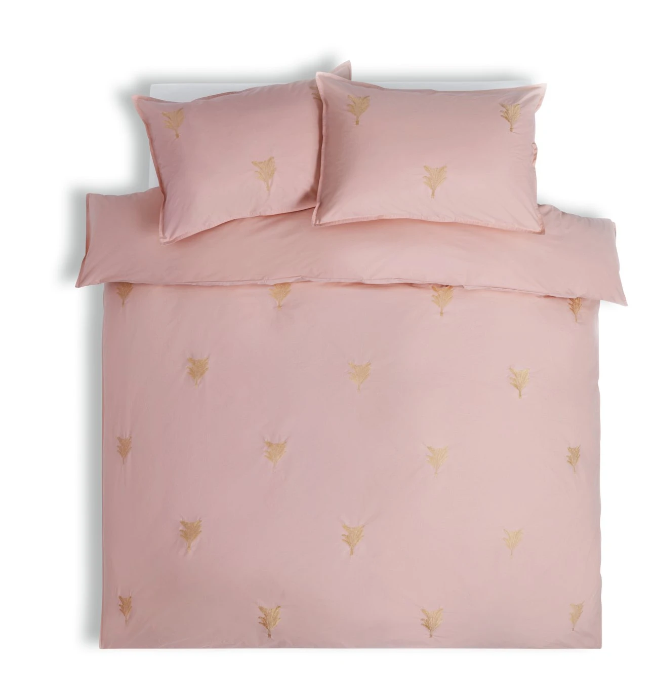 Habitat Embroidered Palm Pink Bedding Set - Single 3 Habitat Embroidered Palm Pink Bedding Set - Single - Image 3