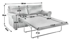 Habitat Salisbury 2 Seater Leather Sofa Bed - Black 7 Habitat Salisbury 2 Seater Leather Sofa Bed - Black -Habitat Store 4552121 R E001