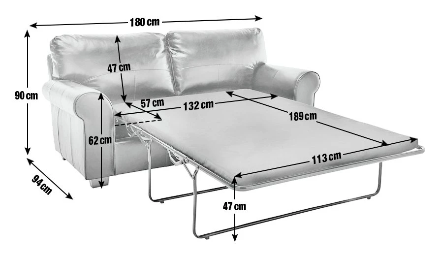 Habitat Salisbury 2 Seater Leather Sofa Bed - Black 3 Habitat Salisbury 2 Seater Leather Sofa Bed - Black - Image 3