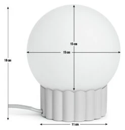 Habitat Ribbed Globe Table Lamp - White & Natural 9 Habitat Ribbed Globe Table Lamp - White & Natural -Habitat Store 4588982 R E001