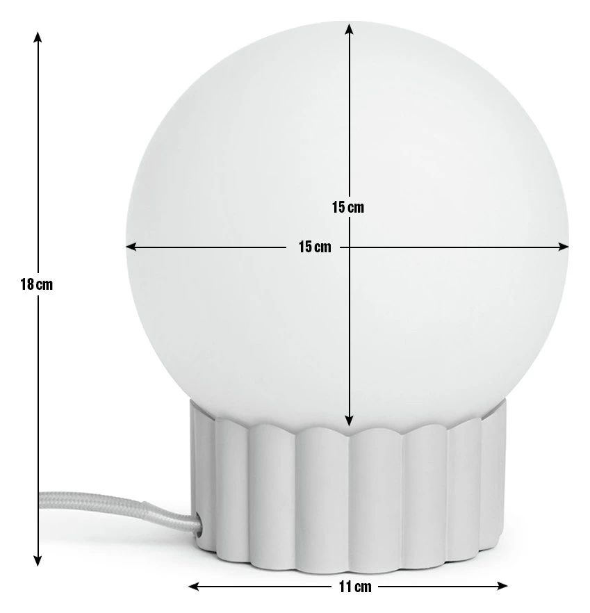 Habitat Ribbed Globe Table Lamp - White & Natural 3 Habitat Ribbed Globe Table Lamp - White & Natural - Image 3